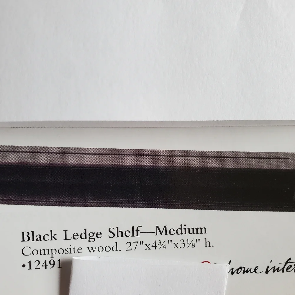 Home Interiors Black Ledge Shelf New 4.75